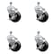 Service Caster 4 Inch SS Soft Rubber Wheel Swivel 12mm Threaded Stem Caster Set Brake SCC SCC-SSTS20S414-SRS-TLB-M1215-4 - alternate 1